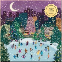 Merry Moonlight Skaters 500 Piece Foil Puzzle