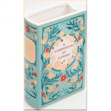 Bibliophile Ceramic Vase: A Compendium of Flowers