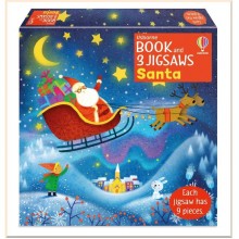 Usborne Book and 3 Jigsaws: Santa
