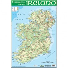 Geographical Map of Ireland Poster