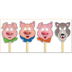 Three Little Pigs Fairy Tale Masks with Easy-to-Read Play!